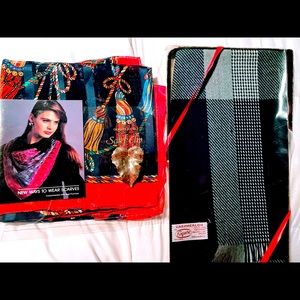 💖Gift set (2) Scarf 🧣 w/ gold pin clip. 💖